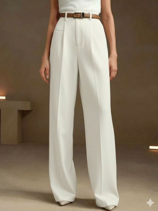 BROADSTAR Women Smart Loose Fit High-Rise Pleated Trousers - Image 3