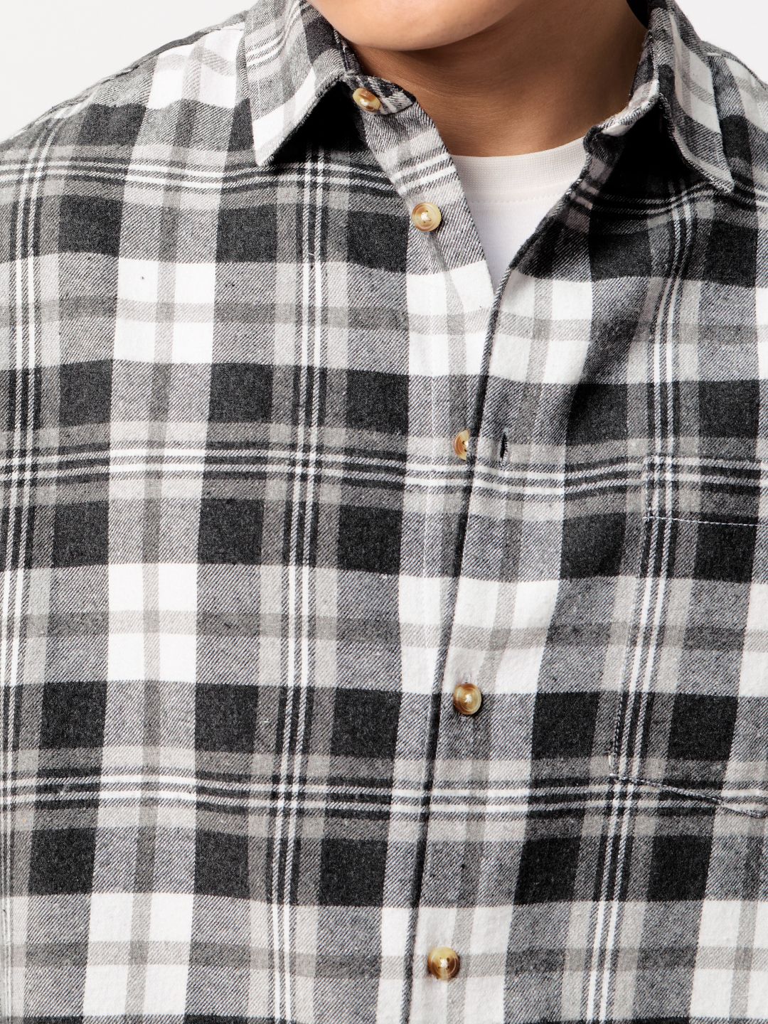 Plaid Shirt: Grey Grid - Image 5