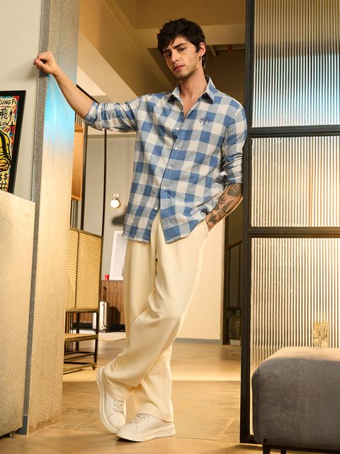 Cotton Linen Checks: Blue Sails - Image 6