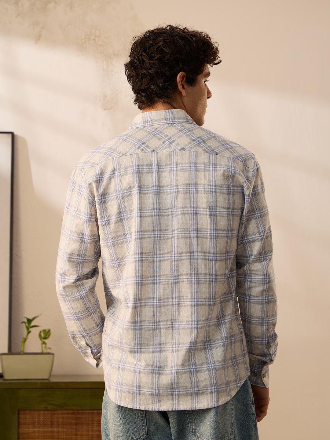 Cotton Linen Checks: Naval - Image 4