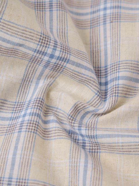 Cotton Linen Checks: Naval - Image 3