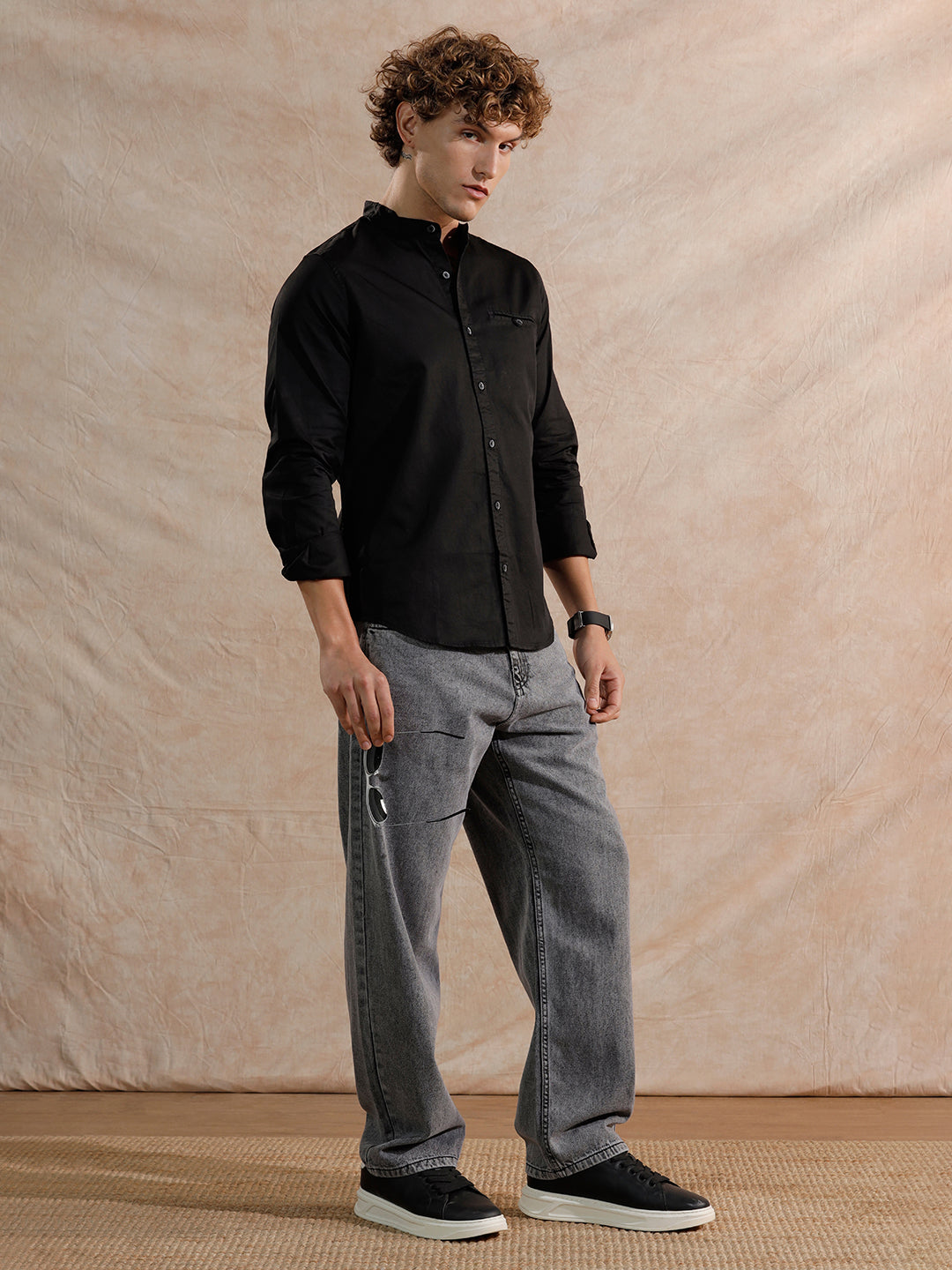 Casual Heavy Fade Loose Fit Jeans | Grey - Image 3
