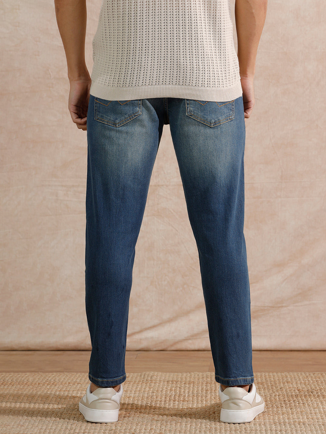 Solid Heavy Fade Skinny Crop Jeans | Blue - Image 5