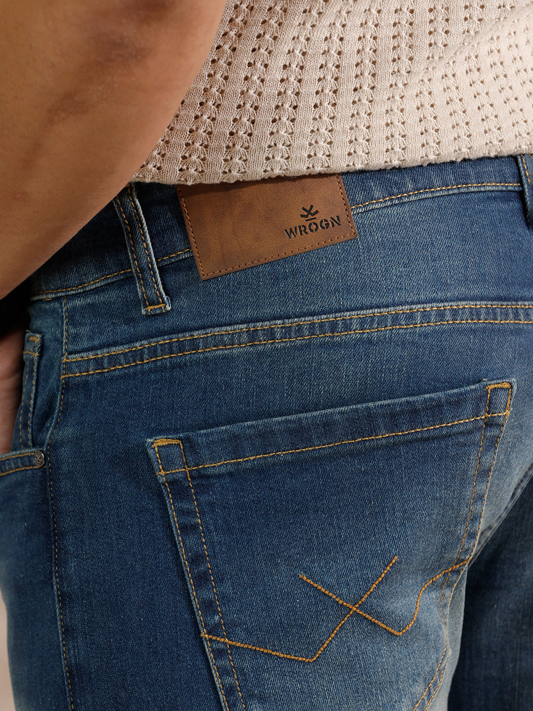 Solid Heavy Fade Skinny Crop Jeans | Blue - Image 6