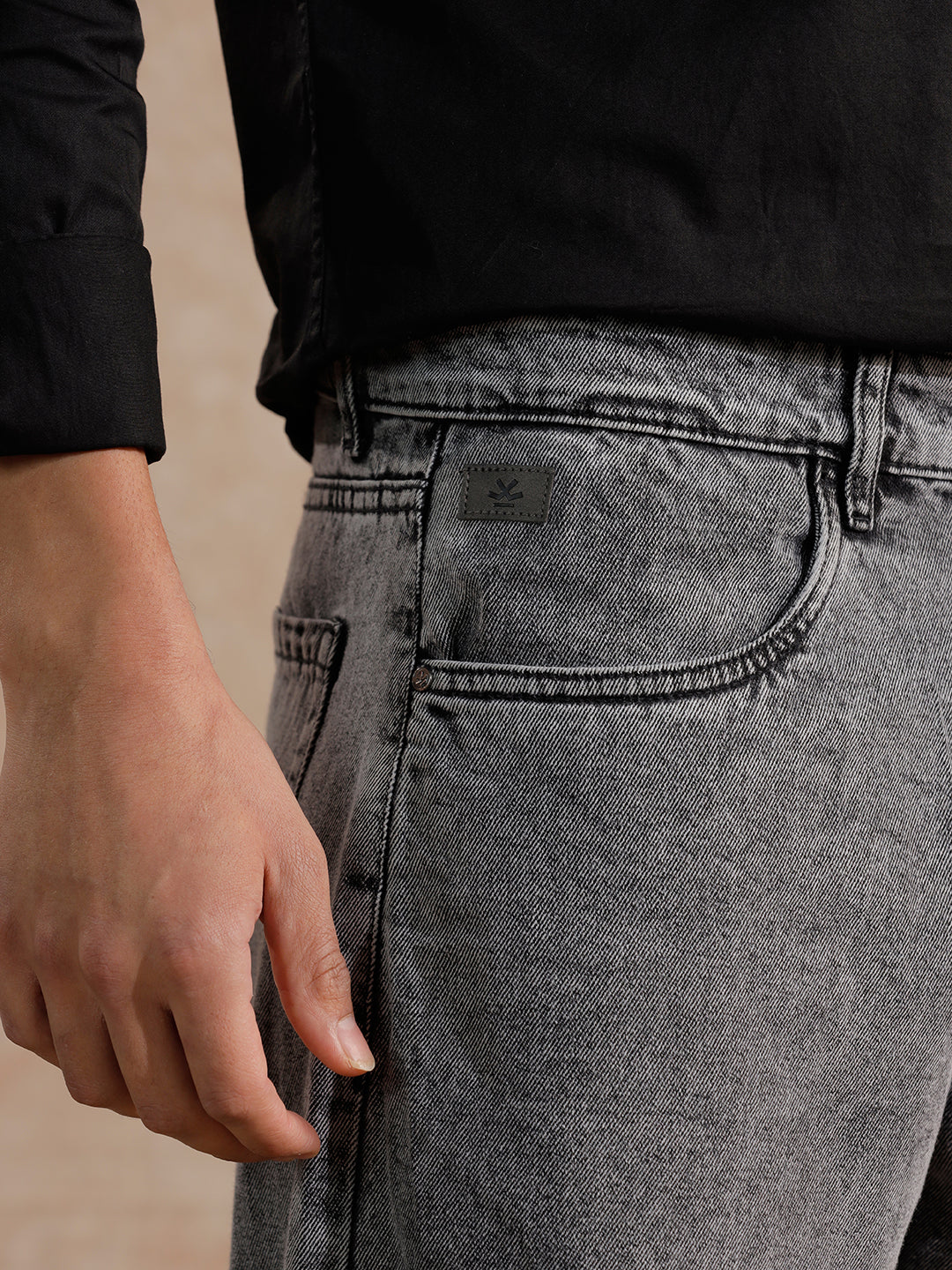 Casual Heavy Fade Loose Fit Jeans | Grey - Image 6
