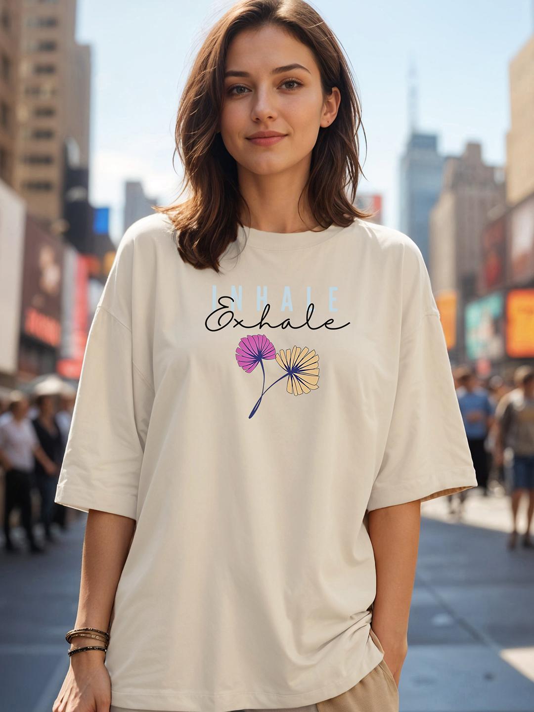 Women Printed Drop-Shoulder Cotton T-shirt - Image 7