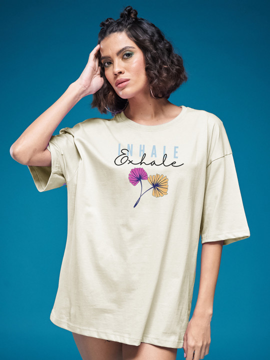 Women Printed Drop-Shoulder Cotton T-shirt - Image 5