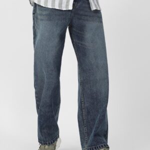 Urbano Fashion Men Loose Relaxed Fit Heavy Fade Jeans