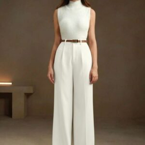 BROADSTAR Women Smart Loose Fit High-Rise Pleated Trousers