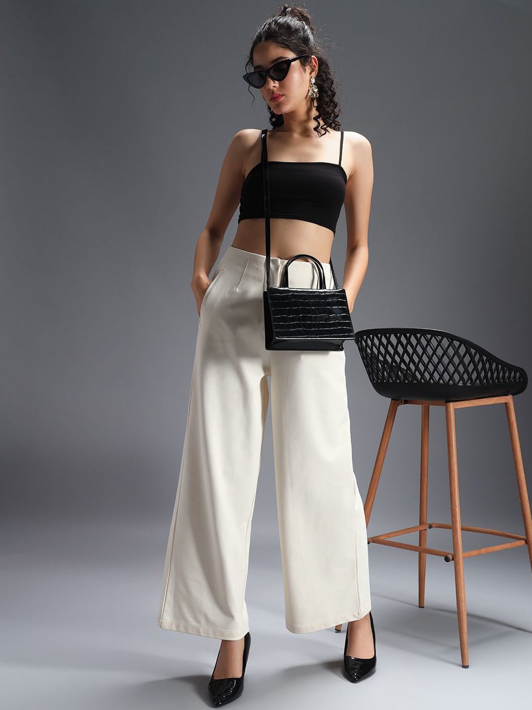 Zastraa Women Relaxed Wide Leg High-Rise Trousers - Image 8