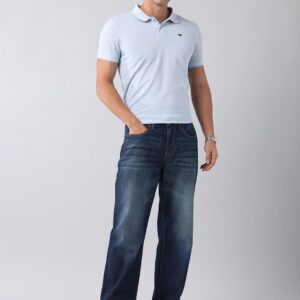 AD By Arvind Men Baggy Fit Mid Rise Low Distress Light Fade Cotton Jeans
