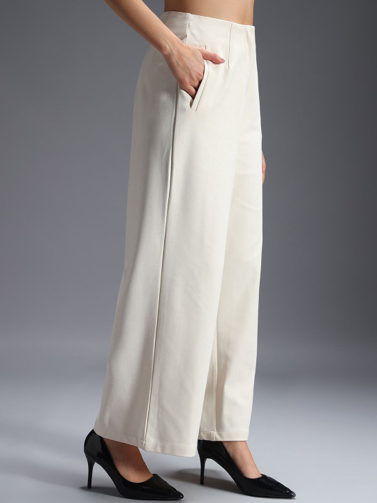 Zastraa Women Relaxed Wide Leg High-Rise Trousers - Image 7