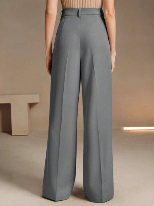 BROADSTAR Women Smart Loose Fit High-Rise Easy Wash Pleated Trousers - Image 3