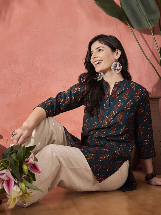 Printed Pure Cotton Short Kurti - Image 5