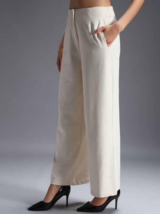 Zastraa Women Relaxed Wide Leg High-Rise Trousers - Image 4